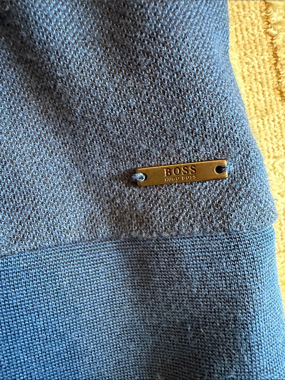BOSS Men's Royal Blue Zip-Up Mock Neck Sweater - Picture 3 of 6